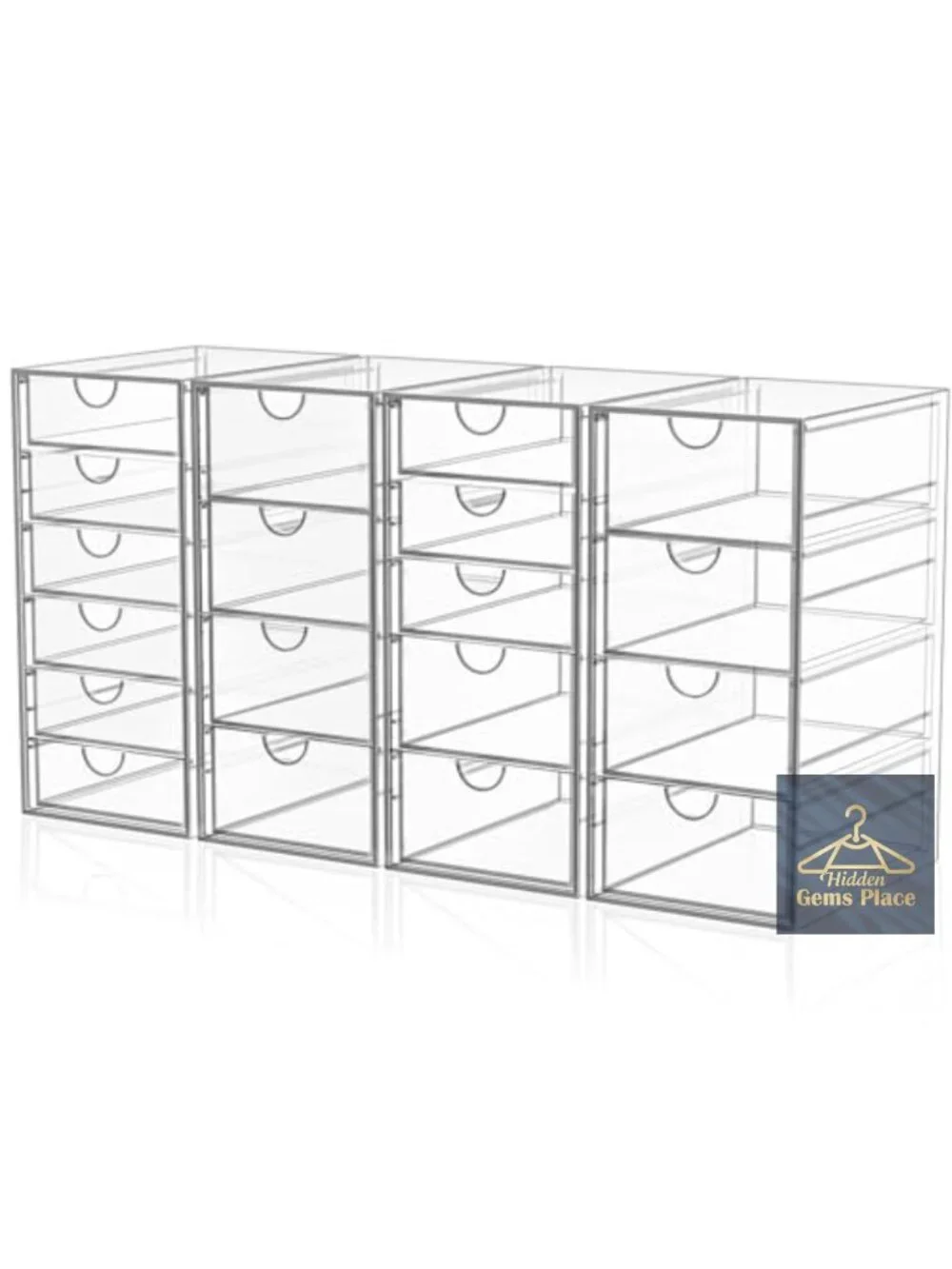Acrylic Makeup Organizer with 19 Drawers, Cosmetic Storage & Desk Organizer